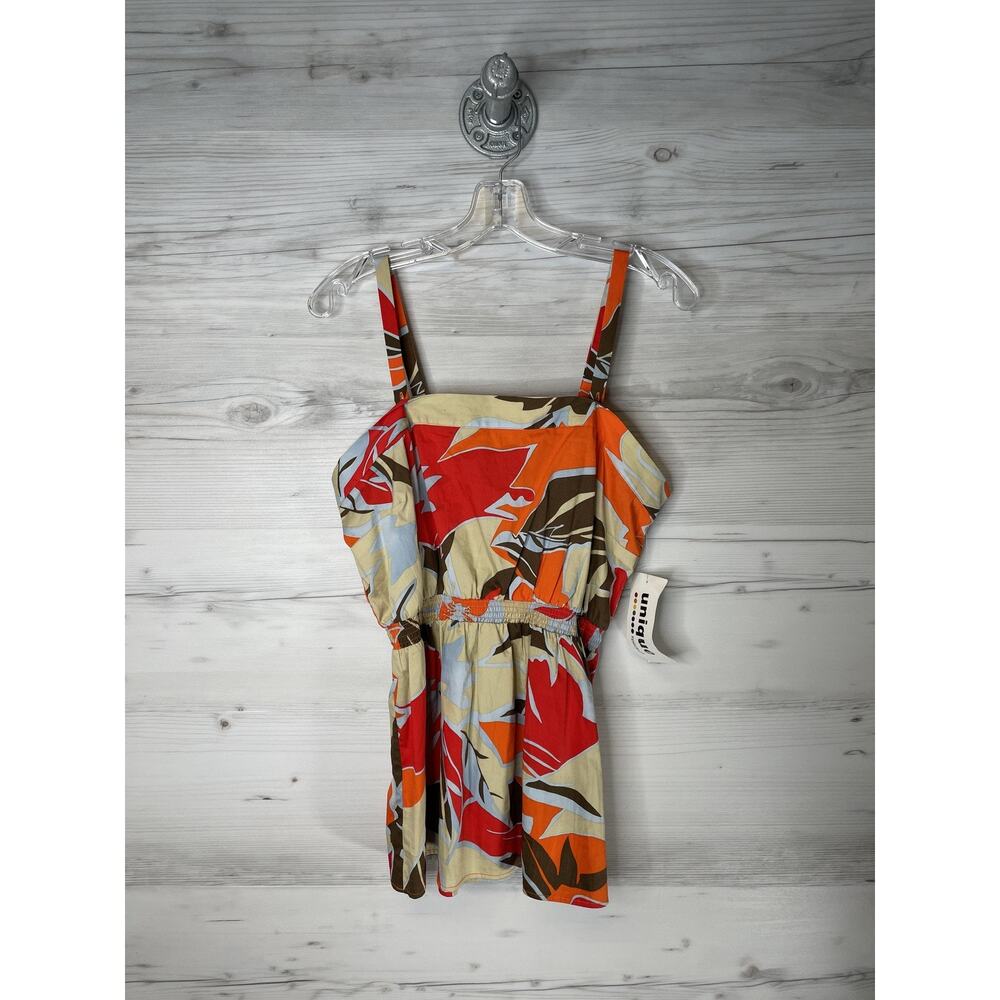 Unique Spectrum Tank Top Womens Large Multicolor Floral Stretch Summer